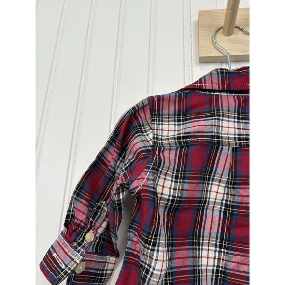 Gap Baby Button Down 3-6M Plaid Multicolor Long Sleeve Shirt with Pockets #152 - Picture 11 of 14